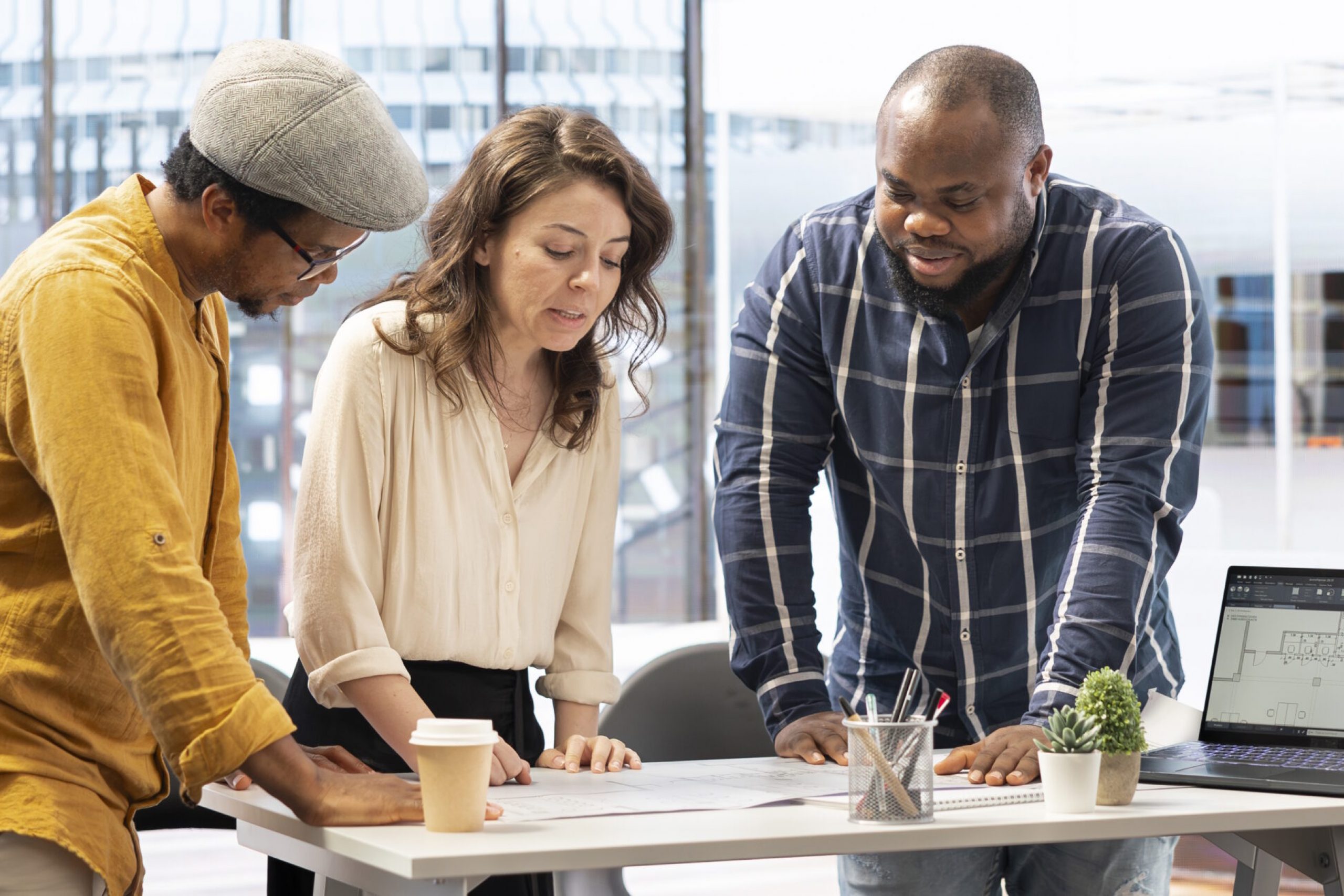 Real estate agents and client sharing property investment strategy during an office tour at a high class office building. Examining architectural plans to check the layout. Workspace relocation. SSUCv3H4sIAAAAAAAACnRUTW/jNhD9KwLPyy0pUvzwbduiaA9BgqLtAk16oKiRzUYmBUrKIgjy3zuk5W2yRU8Wx/Px5s3MeyG9W4InhxcSpmlb1uzWkCI5sA8kQxwg18+nLBSrXy7UHxjCmnJwU331bvWn6M5ADnGbptcPZFndui2wYGJ8ebfCEd3r+1rx/qXYyYHcQZonIBi09fi8CYuHaXIR0raQ1w9Xt++3JURYlu9+CtFF/78BfyHII0T/XGpj8QwTuArlnjirhe8Zo6qXnkoPgvbMM2qsgt7brlVOYF4GzDilPYW2Ayq5RjcBkopuhH4YzGBGj25OyrYfAKhWUlM5dI72Zhxobz0oPYqB2w7dTGeF4V6hh7NUSt7SvnU95eC85kq3vdclm+DD6OxIpdHo1htB3WgU5cJ2GM3B64Fgc49fVsjnyuRdTiMyggMrg7gnindCFp9fwU0NlCHgSO4RgRHM2vKPnwLEtTorpkUx9Tux1cik5WSn8OLGpeiKBbPldZuLjTOmZVtjc3osO1L8lKrpQnzCyuc9XBtE/7bK2eF23RNrBasZ0jgGD80yOxxpRaB4RQpPbtpwG+PxYhai+n9J+fG/zv20wZxDXGsXWnMj/4W3vMNXO1veteayP4UV/LrlnUgmTc07uee01UZ4x5nleu8lTMNXYEyZijeuGTFAhK0SYlrWcskq6SnPCS+rYtaStYbV7AMs4VjpULy9mOacZsjr8zdju7D0ruVTOJ4aP7nL4DgTklVwM17CPkthdbEgpiuNLReGibZ2jYeR/H7uOBBtWOWsXMvubTQX/JrhwszbBMsj4N1XR2N47fS0fS2FLfFavooKHJ+vmMw3lMM7xndU8A6TT3jffaFwR6tYa1XtFpcy4ohPYd7zs8uUxxy8iw2KUv3YEQkMQk1w2xBSuaAnrDUhW6IYAyZz9bLwhdvkayflkdZT2XKUooQNZmyFcC3xaKeUZtejeh1GzANIAM4DfYbdUMQPVTWdL3liWosQEYwcao+EC6GssFwww/CscIzkqp6ngIGlVonET/8Yhh1cwPykF7KzckSBQqmhEidDUVAsZV4JBV3fjm1Jts1TcsNa2sXIMeVzldPsFtSR2gJSMLsVB0n+PDw83P18+9vtwwP/2PxeI5GE5u6U1rSgsRVovypx81Z/luYGoMy++RzWU3MR6YCTaT7FofmlikLC121ufkgRd2LzZZjNjYt4kbn5dF2Ihja3F034467C+DFFuJSm1OqPf89H8voPAAAA//8DAH7Hu0y4BgAA